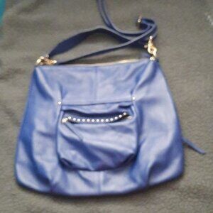 Laggo Joyce Blue Pebble Soft Leather Hobo Crossbody Handbag